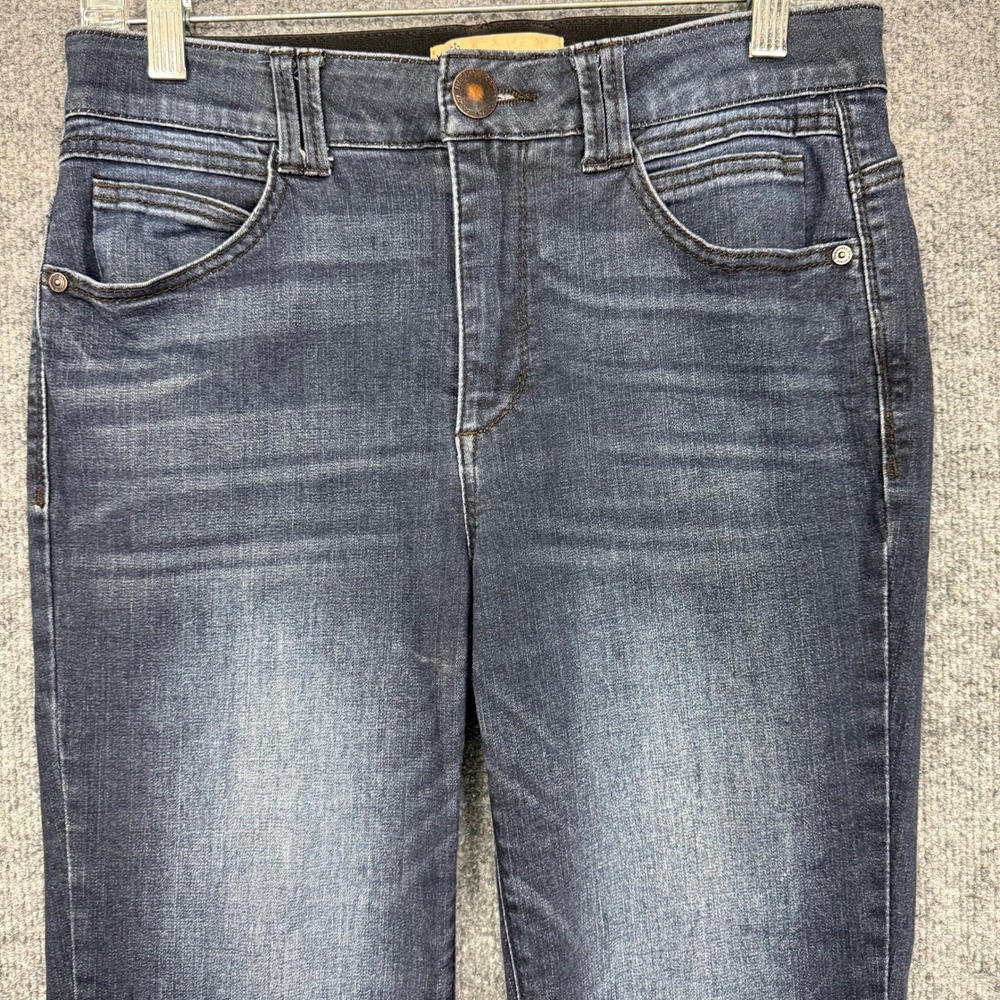 Democracy Jeans Women 8 Blue Dark Wash Ab Solution Straight Leg Slimming Stretch - Picture 2 of 14